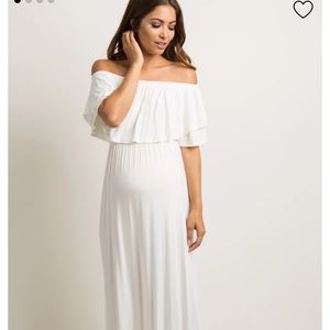 Off the Shoulder Pinkblush Maternity Maxi Dress